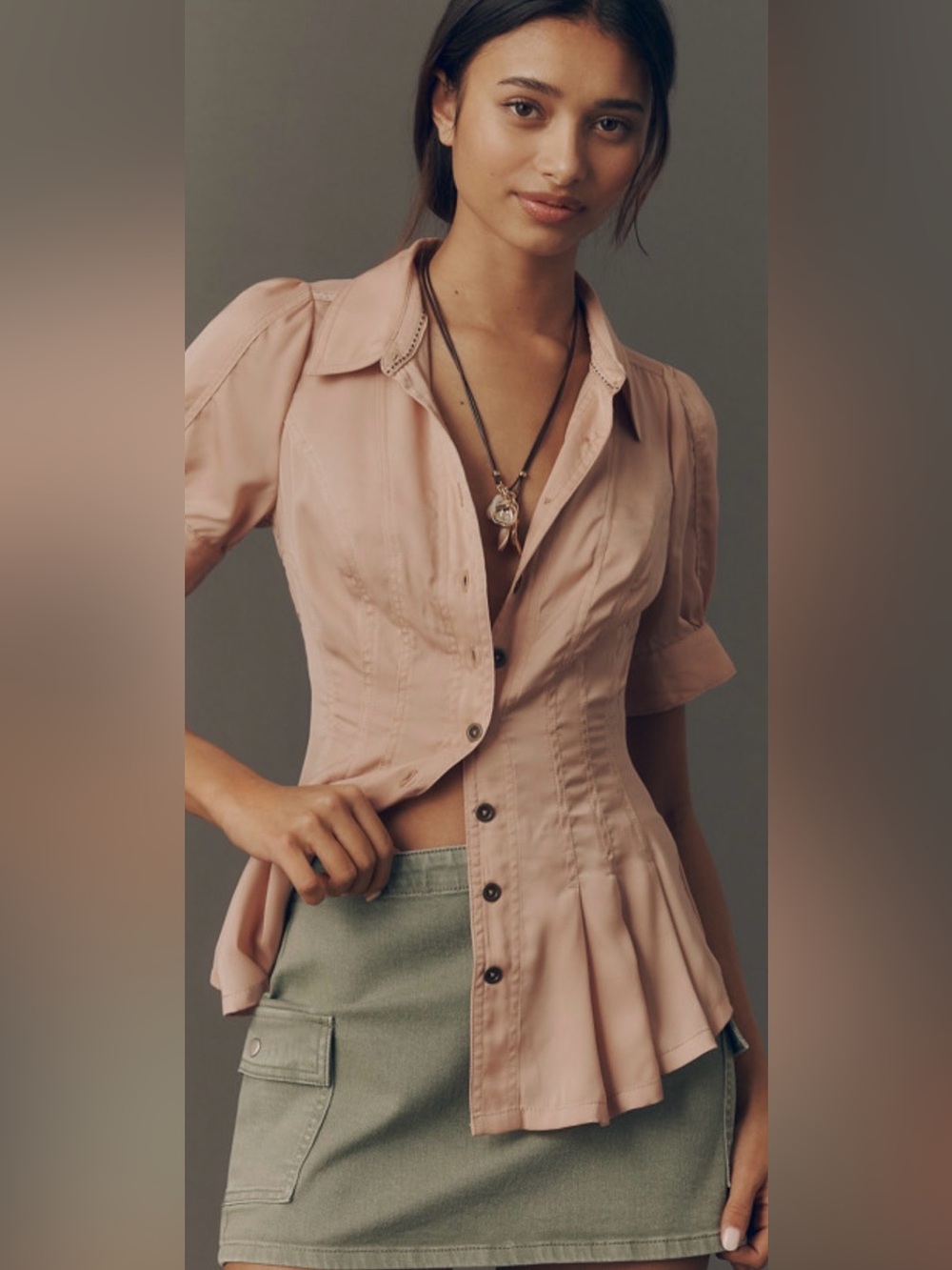 Anthropologie Pilcro Puffed sleeve blouse
